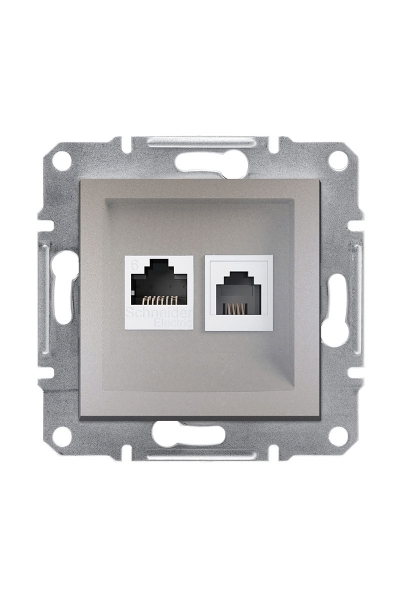 Schneider Electric - Schneider EPH5200169 Asfora Bronz RJ11+RJ45 CAT6 UTP Telefon Data Prizi