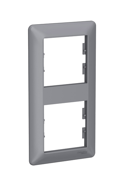 Schneider EPH5815262 Asfora EM PLUS 2li Çelik Dikey Anahtar Priz Çerçevesi