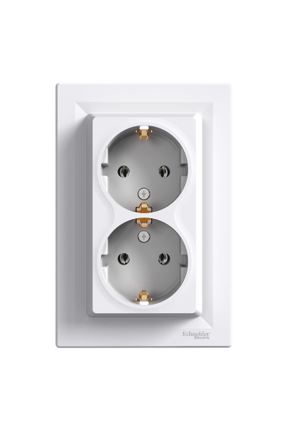 Schneider Electric - Schneider EPH9900121 16A İkili Asfora Beyaz Topraklı Priz Schneider Electric - Schneider EPH9900121 16A İkili Asfora Beyaz Topraklı Priz