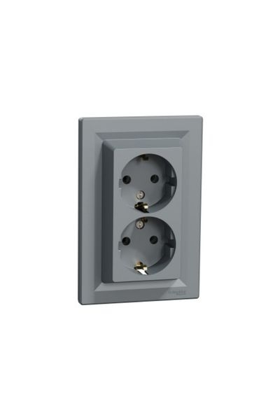 Schneider Electric - Schneider EPH9900162 Asfora Çelik 2li Topraklı Priz