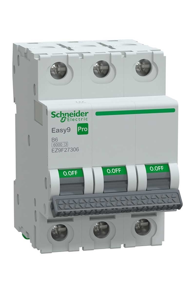 Schneider EZ9F27306 Easy 9 Pro 3P 6A 6 kA B Tipi Otomatik Sigorta