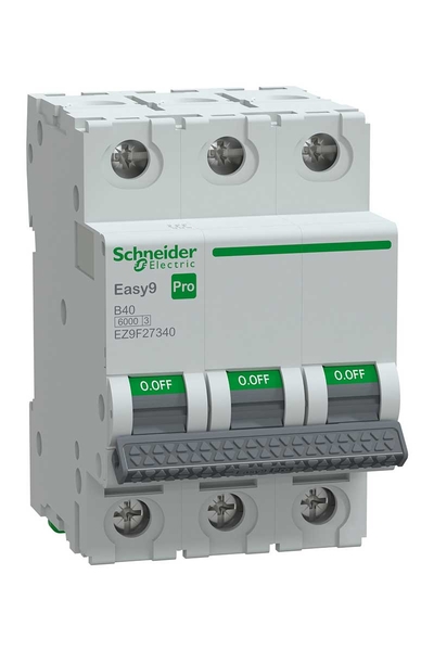 Schneider EZ9F27340 Easy 9 Pro 3P 40A 6 kA B Tipi Otomatik Sigorta
