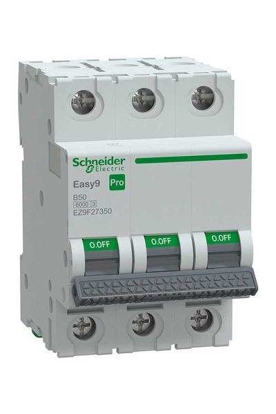 Schneider EZ9F27350 Easy 9 Pro 3P 50A 6 kA B Tipi Otomatik Sigorta