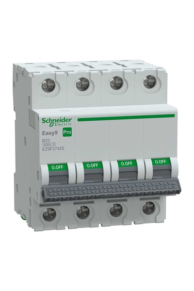 Schneider EZ9F27425 Easy 9 Pro 4P 25A 6 kA B Tipi Otomatik Sigorta