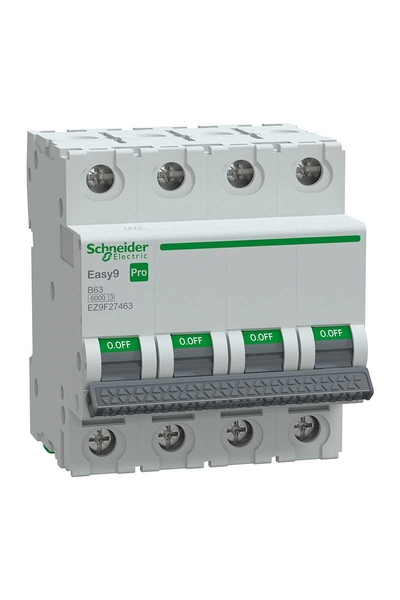 Schneider EZ9F27463 Easy 9 Pro 4P 63A 6 kA B Tipi Otomatik Sigorta
