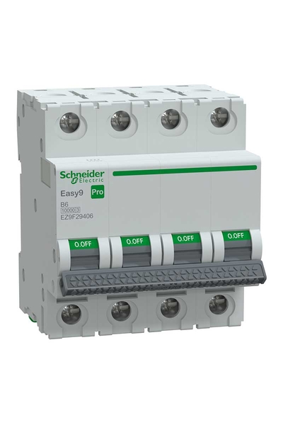 Schneider EZ9F29406 Easy 9 Pro 4P 6A 10 kA B Tipi Otomatik Sigorta