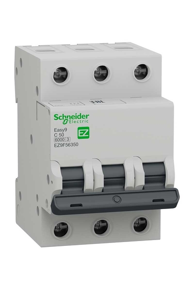 Schneider EZ9F56350 EASY9 3P 50A 6Ka C Tipi Otomatik Sigorta Schneider EZ9F56350 EASY9 3P 50A 6Ka C Tipi Otomatik Sigorta