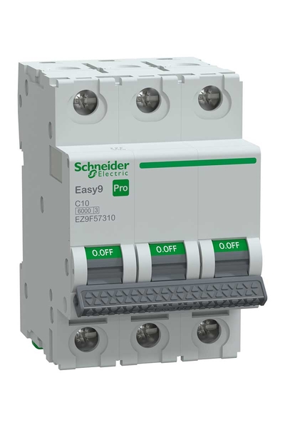 Schneider EZ9F57310 Easy 9 Pro 3P 10A 6 kA C Tipi Otomatik Sigorta