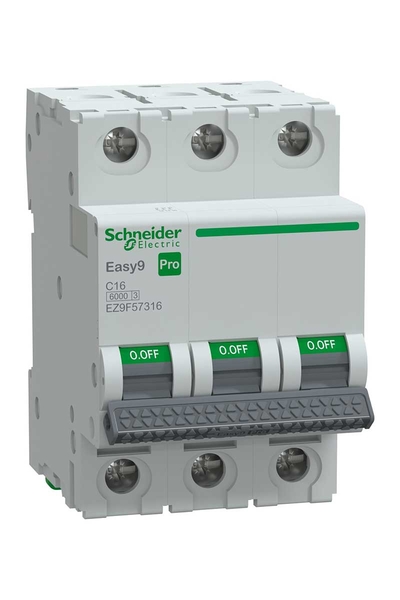 Schneider EZ9F57316 Easy 9 Pro 3P 16A 6 kA C Tipi Otomatik Sigorta