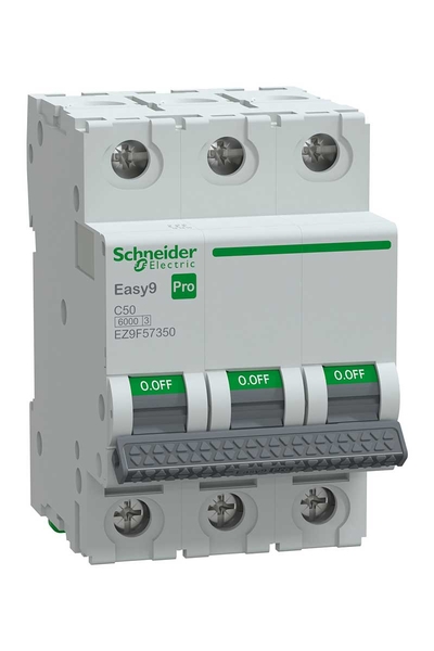 Schneider EZ9F57350 Easy 9 Pro 3P 50A 6 kA C Tipi Otomatik Sigorta