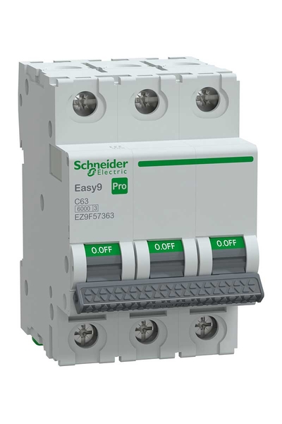 Schneider EZ9F57363 Easy 9 Pro 3P 63A 6 kA C Tipi Otomatik Sigorta