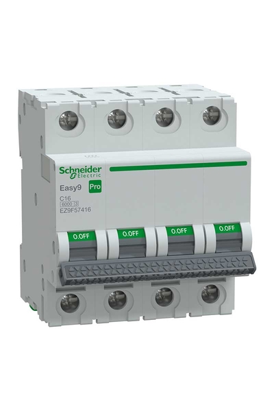 Schneider EZ9F57416 Easy 9 Pro 4P 16A 6 kA C Tipi Otomatik Sigorta