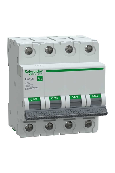 Schneider EZ9F57420 Easy 9 Pro 4P 20A 6 kA C Tipi Otomatik Sigorta