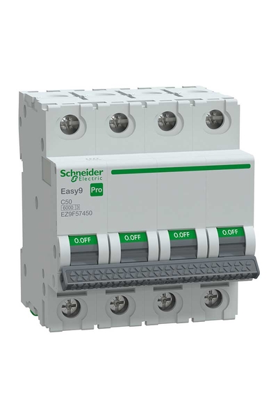 Schneider EZ9F57450 Easy 9 Pro 4P 50A 6 kA C Tipi Otomatik Sigorta Schneider EZ9F57450 Easy 9 Pro 4P 50A 6 kA C Tipi Otomatik Sigorta