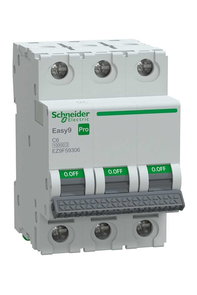 Schneider EZ9F59306 Easy 9 Pro 3P 6A 10 kA C Tipi Otomatik Sigorta