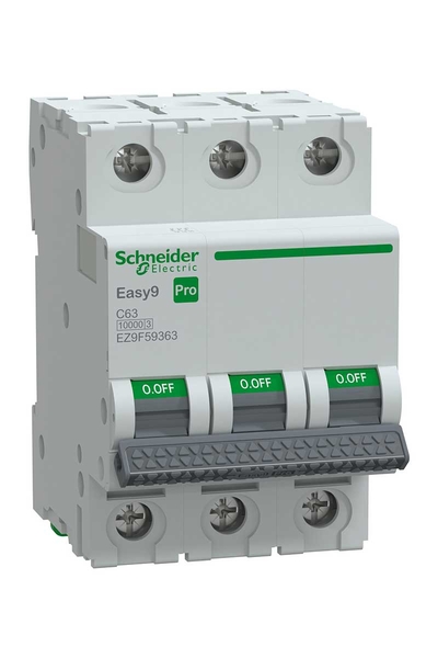 Schneider EZ9F59363 Easy 9 Pro 3P 63A 10 kA C Tipi Otomatik Sigorta
