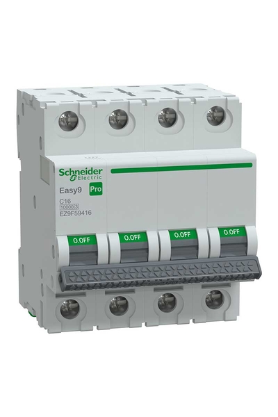 Schneider EZ9F59416 Easy 9 Pro 4P 16A 10 kA C Tipi Otomatik Sigorta