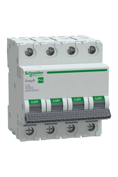 Schneider EZ9F59432 Easy 9 Pro 4P 32A 10 kA C Tipi Otomatik Sigorta