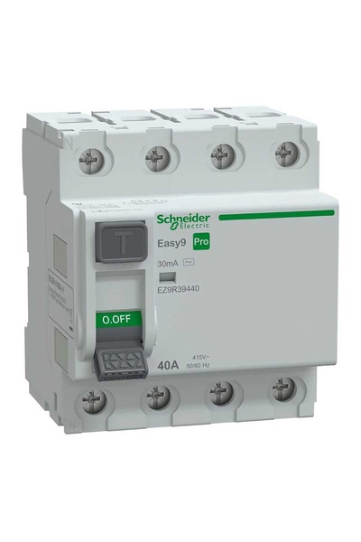 Schneider Electric - Schneider EZ9R39440 Easy 9 Pro KAK 4P 40A 30mA AC 415V Kaçak Akım Rölesi