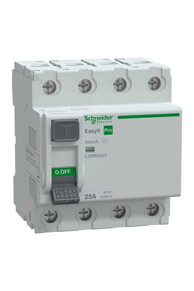 Schneider Electric - Schneider EZ9R69425 Easy 9 Pro KAK 4P 25A 300mA AC 415V Kaçak Akım Rölesi
