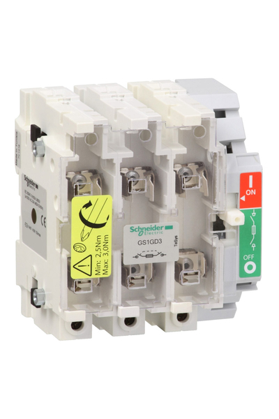 Schneider Electric - Schneider GS1GD3 Tesys Gs 3 Kutuplu 63A Dın Yük Ayırıcı Sigorta Gövdesi