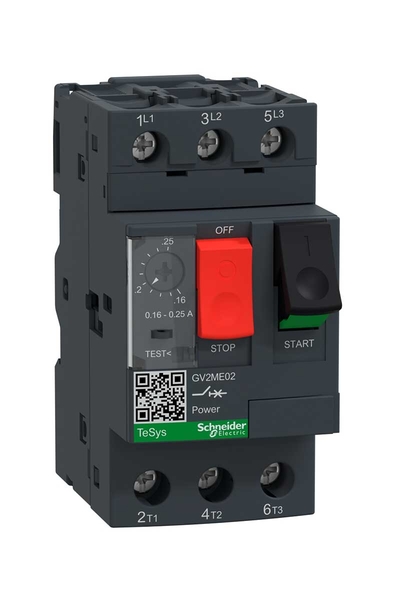 Schneider Electric - Schneider GV2-ME02 0.16-0.25A Motor Koruma Şalteri Schneider Electric - Schneider GV2-ME02 0.16-0.25A Motor Koruma Şalteri