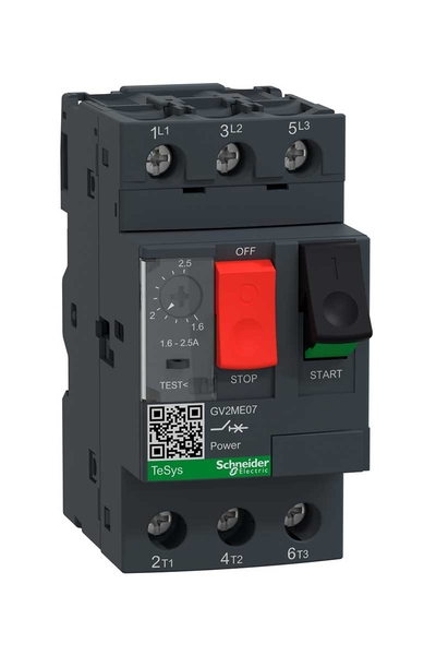 Schneider Electric - Schneider GV2-ME07 1.6-2.5A Motor Koruma Şalteri Schneider Electric - Schneider GV2-ME07 1.6-2.5A Motor Koruma Şalteri