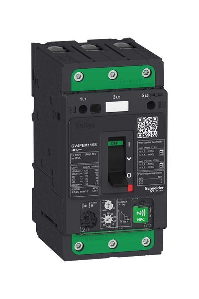 Schneider GV4PEM07S Tesys Gv4 100kA 3P 7A Çok Fonksiyonlu Devre Kesici