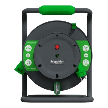 Schneider IMT33151 25m IP44 H05VV-F 3G1.5 Kablolu Topraklı Geniş Kablo Makarası - Thumbnail