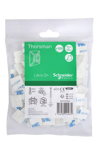 Schneider Electric - Schneider IMT47000 100lü Thorsman 3.6mm Yapışkanlı Kablo Bağı