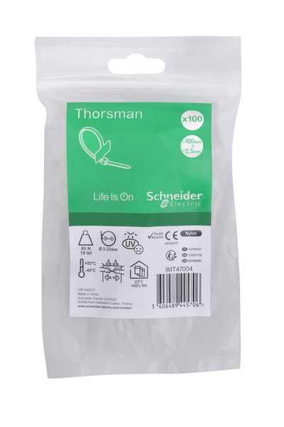 Schneider Electric - Schneider IMT47004 Thorsman 100 Adet 100x2.5mm Etiketli Kablo Bağı