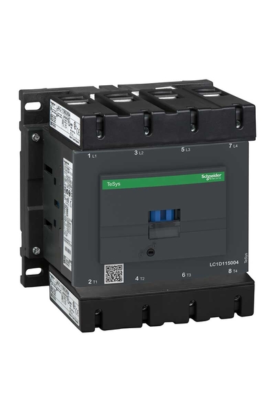 Schneider LC1D115004ED Tesys D 440V 200A 4P Ac1 48V DC Standart Bobinli Kontaktör