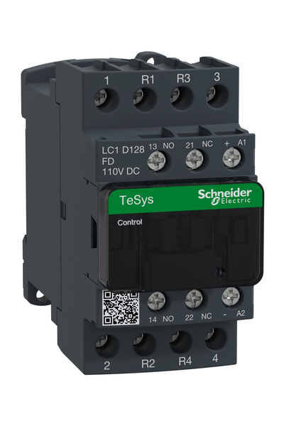 Schneider LC1D128FD Tesys D 440V 25A 110VDC Bobinli Kontaktör - Thumbnail