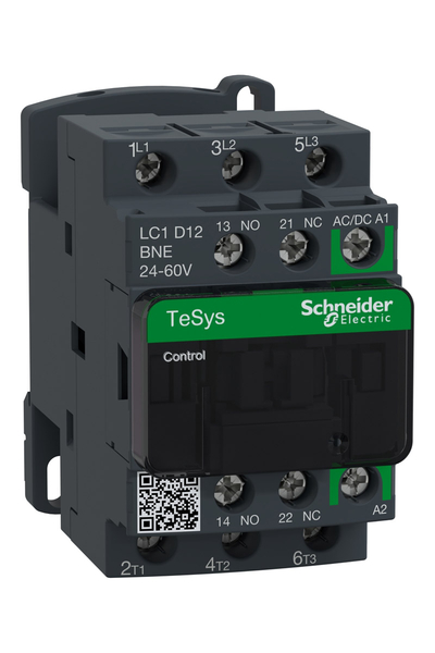 Schneider LC1D12BNE Tesys D Green 24-60V AC/DC Ac3 12A Kontaktör - Thumbnail