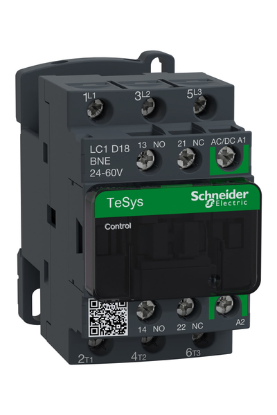 Schneider LC1D18BNE Tesys D Green 24-60V AC/DC 3P Ac3 18A Kontaktör - Thumbnail