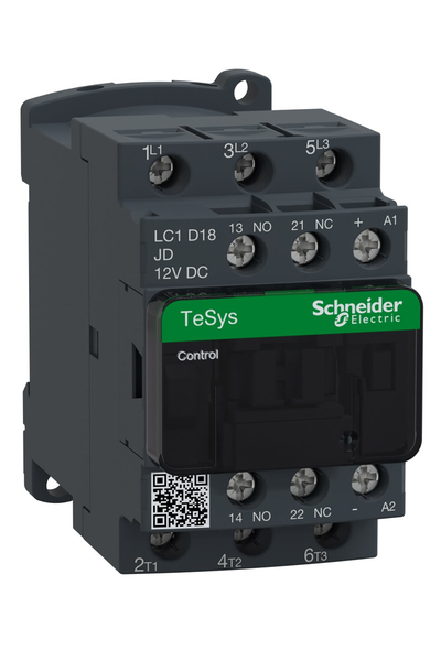 Schneider LC1D18JD Tesys D 12V DC 3P Ac3 18A Kontaktör - Thumbnail