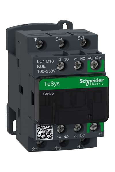 Schneider LC1D18KUE Tesys D Green 100-250V AC/DC 3P Ac3 18A Kontaktör - Thumbnail