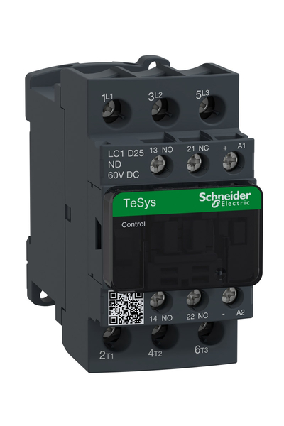 Schneider LC1D25ND Tesys D 440V 25A 60VDC Bobinli Kontaktör - Thumbnail