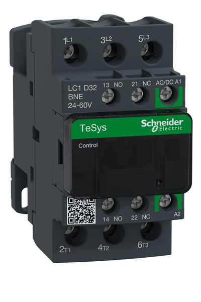 Schneider LC1D32BNE Tesys D Green 24-60V AC/DC 3P Ac3 32A Kontaktör - Thumbnail