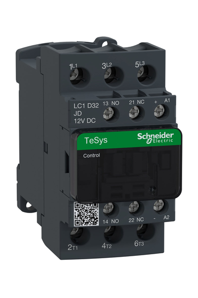 Schneider LC1D32JD Tesys D 12V DC 3P Ac3 32A Kontaktör - Thumbnail