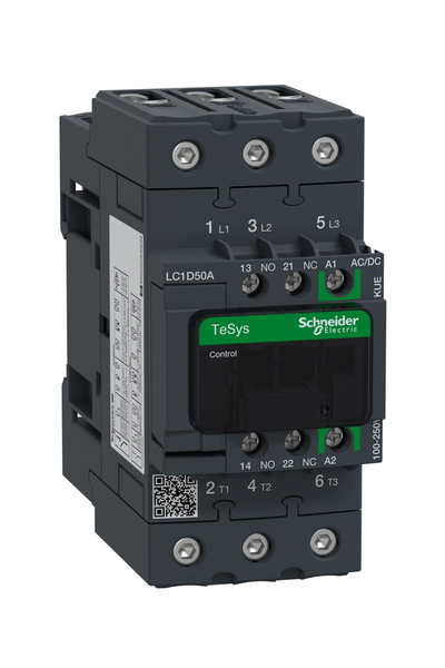 Schneider LC1D50AKUE Tesys D Green 100-250V AC/DC Ac3 50A Kontaktör - Thumbnail
