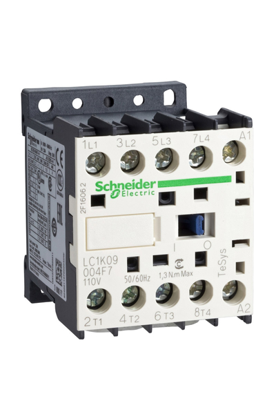 Schneider LC1K09008F7 Tesys K 110V AC 2NA+2NK 4P Ac1 20A Kontaktör - Thumbnail