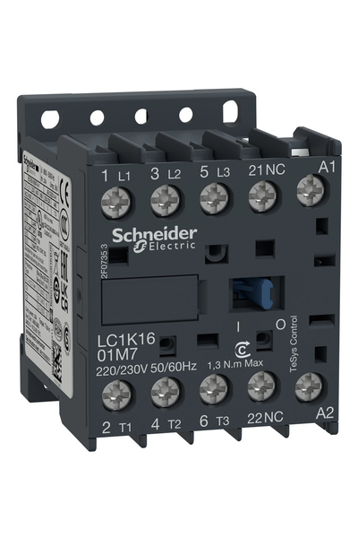 Schneider Electric - Schneider LC1K1601F7 Tesys K 110V AC 1NK 3P Ac3 16A Kontaktör