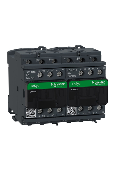 Schneider LC2D18BD Tesys D 24V DC 18A Ac3 Envensör Kontaktör