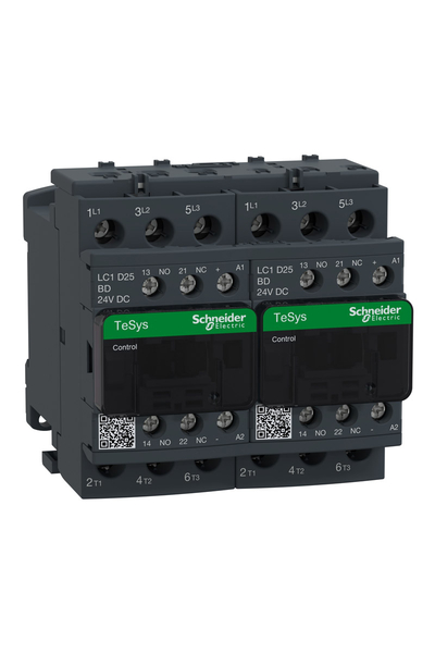 Schneider LC2D25BD Tesys D 440V 25A 24VDC Bobinli Dönüşlü Kontaktör - Thumbnail