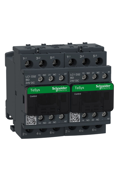 Schneider LC2D32BD Tesys D 440V 32 A 24VDC Bobinli Dönüşlü Kontaktör - Thumbnail