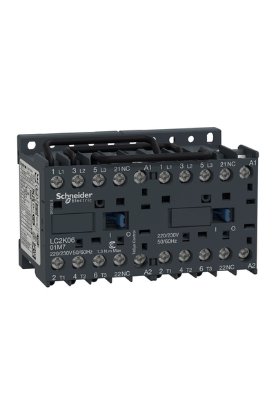 Schneider LC2K0601F7 Tesys K 110V AC 1NK 3P Ac3 6A Envensör Kontaktör