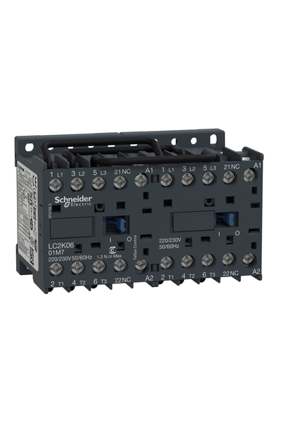 Schneider LC2K0601M7 Tesys K 220V AC 1NK 3P Ac3 6A Envensör Kontaktör