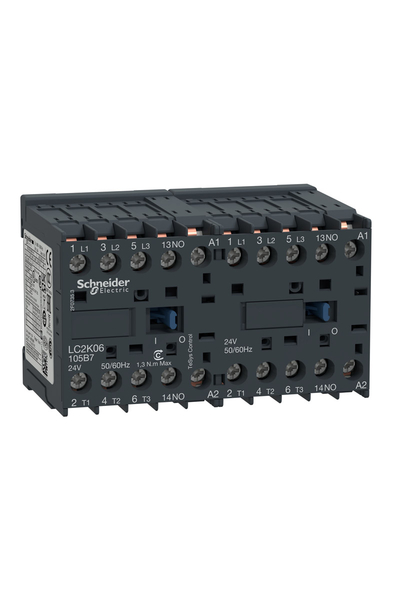 Schneider LC2K06105B7 Tesys K 24V AC 1NA 3P Ac3 6A Envensör Kontaktör