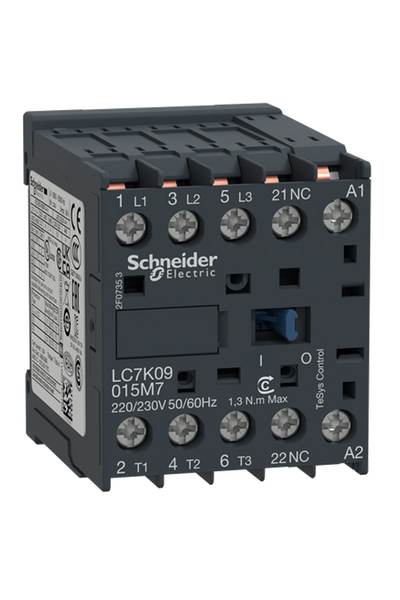 Schneider LC7K09015M7 Tesys K 220V AC 1NK 3P Ac3 9A Kontaktör